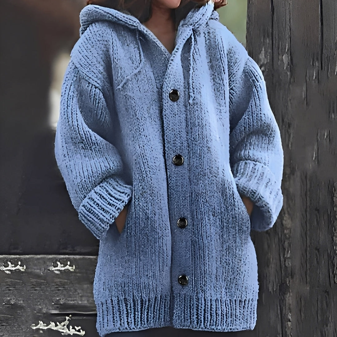 Drune | Bequemer Strickcardigan mit Kapuze für Frauen