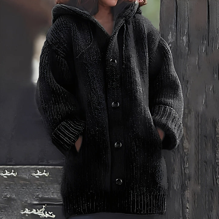 Drune | Bequemer Strickcardigan mit Kapuze für Frauen