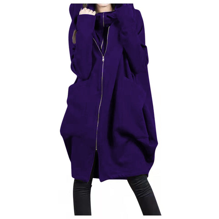 Drune | Mittellanger Mantel - Oversized Fit - Kapuze - Reißverschluss - Weicher Woll-Look