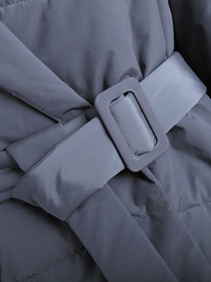 Drune | Gürteltaschen Pufferjacke Wickel Front Stepp Wintermantel