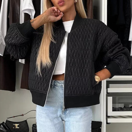 Drune | Padded Jacke Taillierte Passform Rippbündchen Reißverschluss Lässiger Stil
