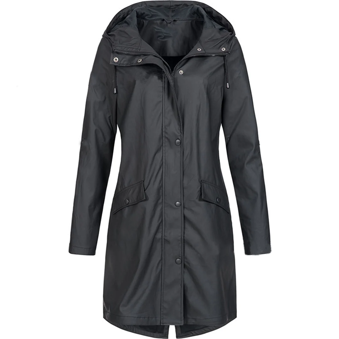 Drune | Regenjacke - Taillierte Passform - Wasserabweisend - Mit Kapuze und Knopfverschluss