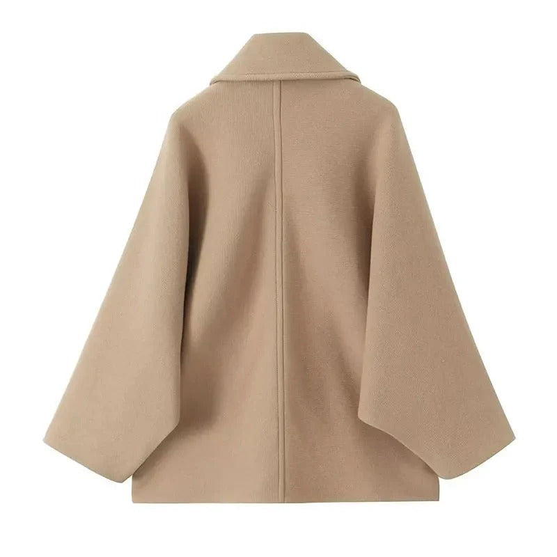 Drune | Übergröße Peacoat Doppelreiher Knopfleistenjacke