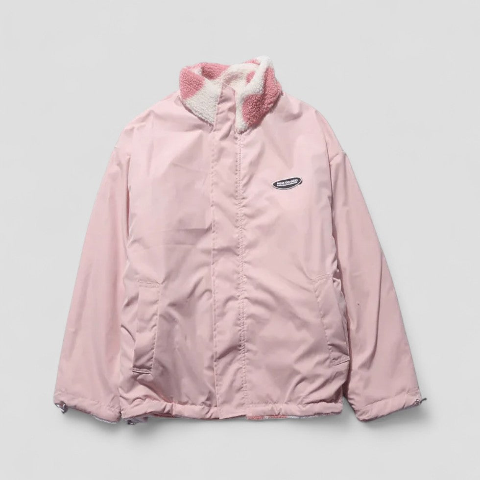 Drune | Wendemantel mit Herzfutter Gemütliche Zip up Jacke