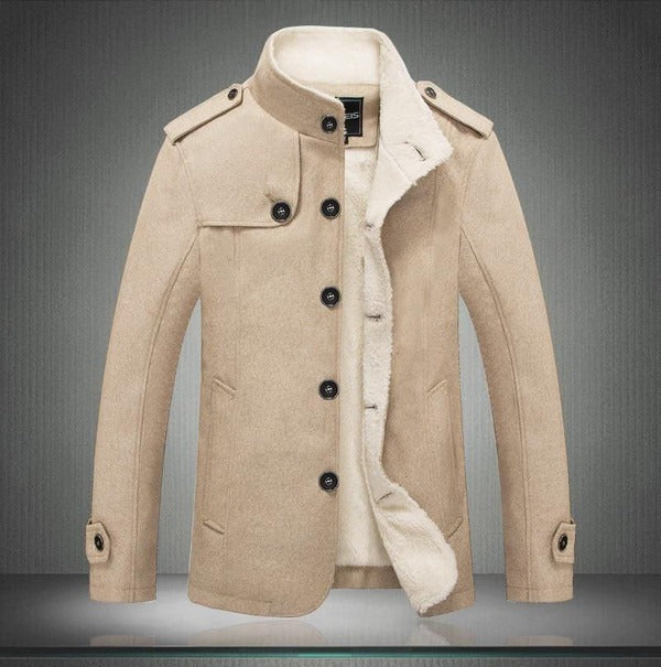 Drune | Trenchcoat Wollmix Schmaler Schnitt Doppelreiher mit Schulterklappen