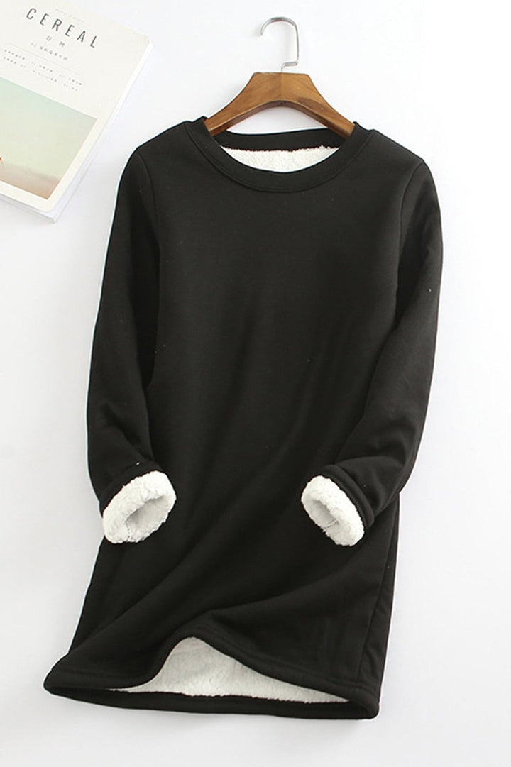 Drune | Tunika Sweatshirt Lockere Passform Langarm Weicher Fleece Futter Komfort