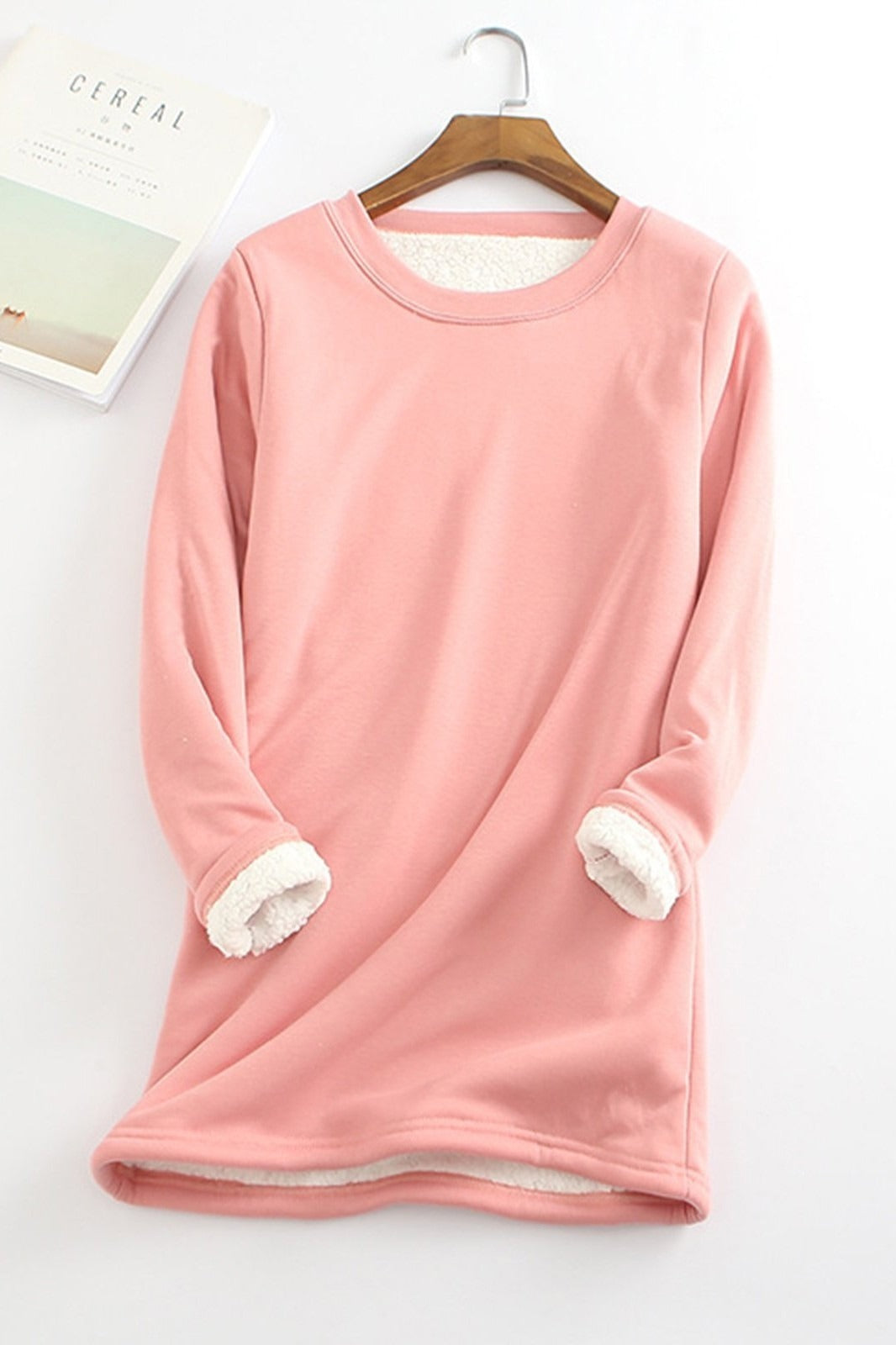 Drune | Tunika Sweatshirt Lockere Passform Langarm Weicher Fleece Futter Komfort