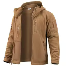 Drune | Fleecejacke Relaxed Fit Kapuze Voller Reißverschluss Mit Reißverschlusstaschen