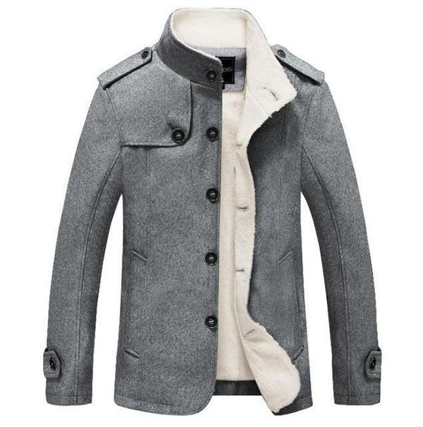 Drune | Trenchcoat Wollmix Schmaler Schnitt Doppelreiher mit Schulterklappen