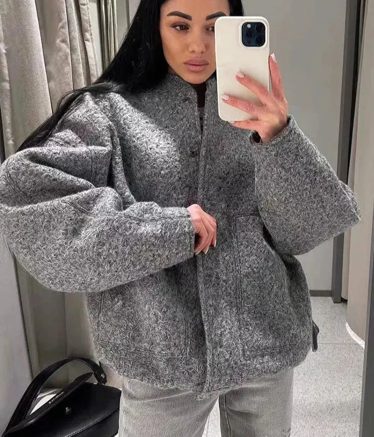 Drune | Übergröße Schnitt Minimalistische Teddyjacke