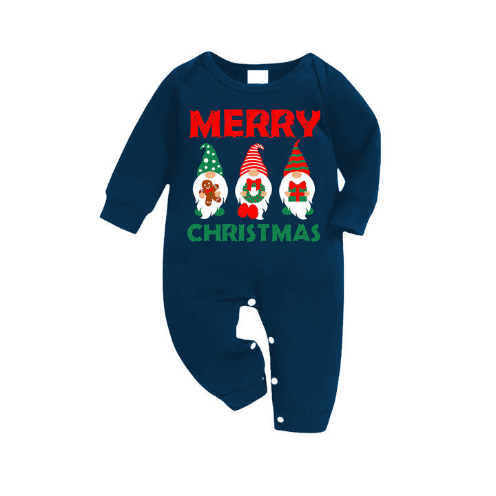 Drune | Weihnachts-Elf-Muster Blau Langarmshirt mit blauen Karomuster Familienpassenden Pyjamas