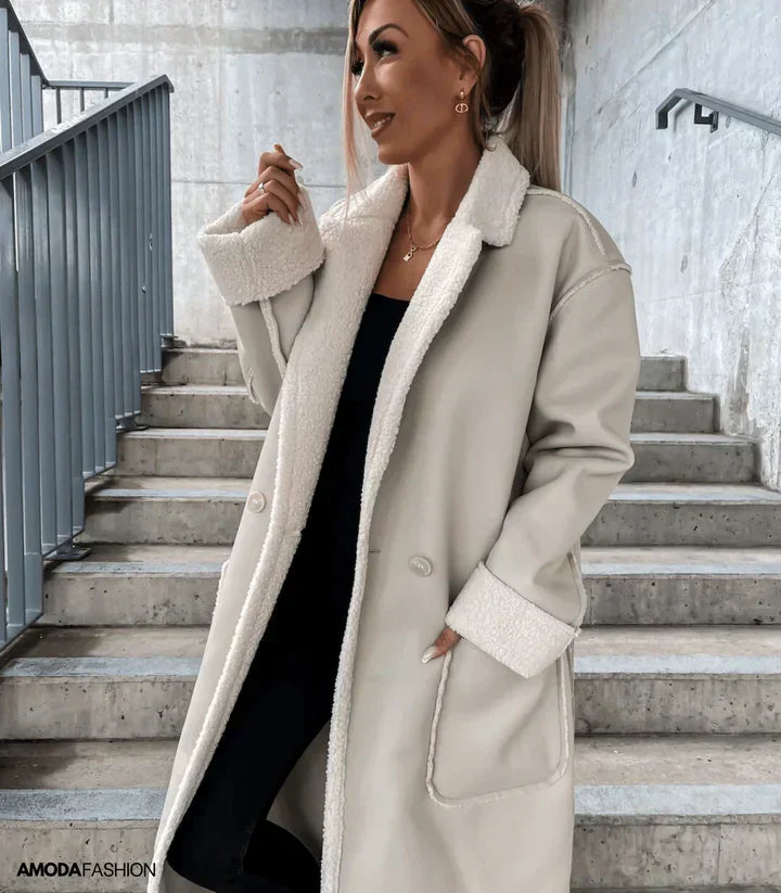 Drune | Lederjacke mit Fleece-Futter und Schnüren