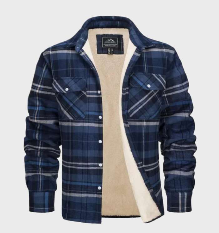 Drune | Herren Warm Karierte Hemdjacke Mit Langen Ärmeln
