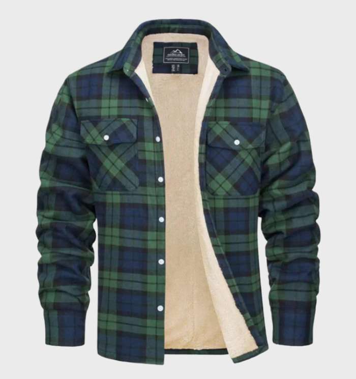 Drune | Herren Warm Karierte Hemdjacke Mit Langen Ärmeln