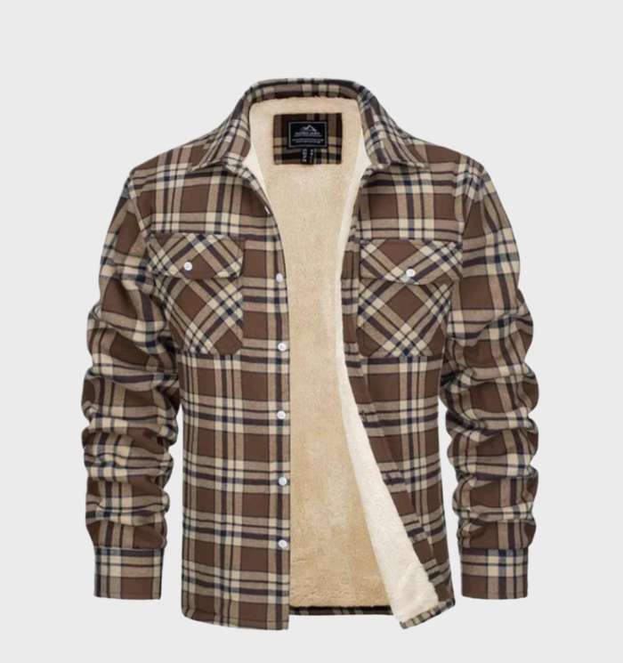 Drune | Herren Warm Karierte Hemdjacke Mit Langen Ärmeln
