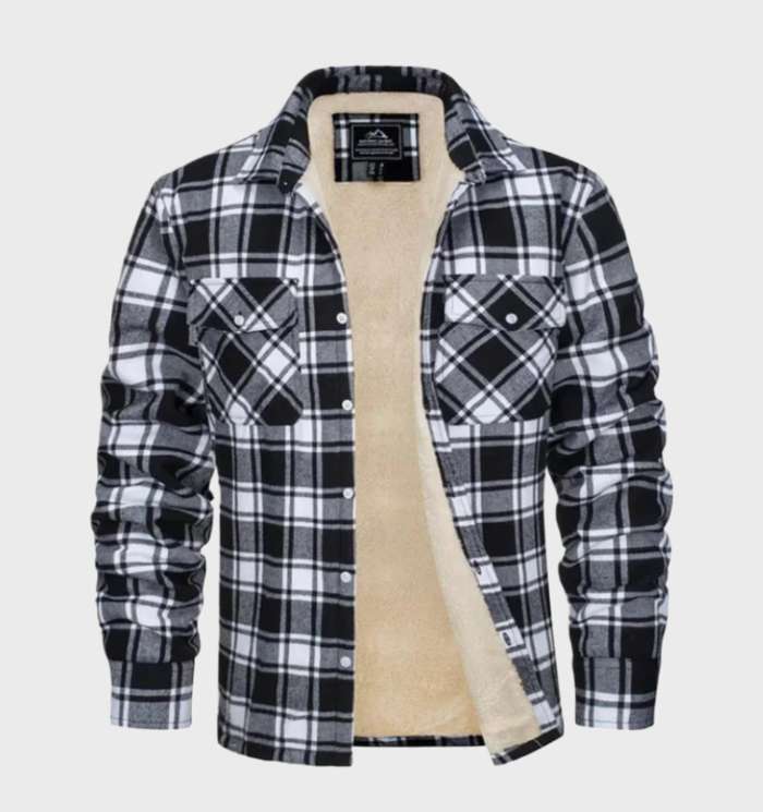 Drune | Herren Warm Karierte Hemdjacke Mit Langen Ärmeln