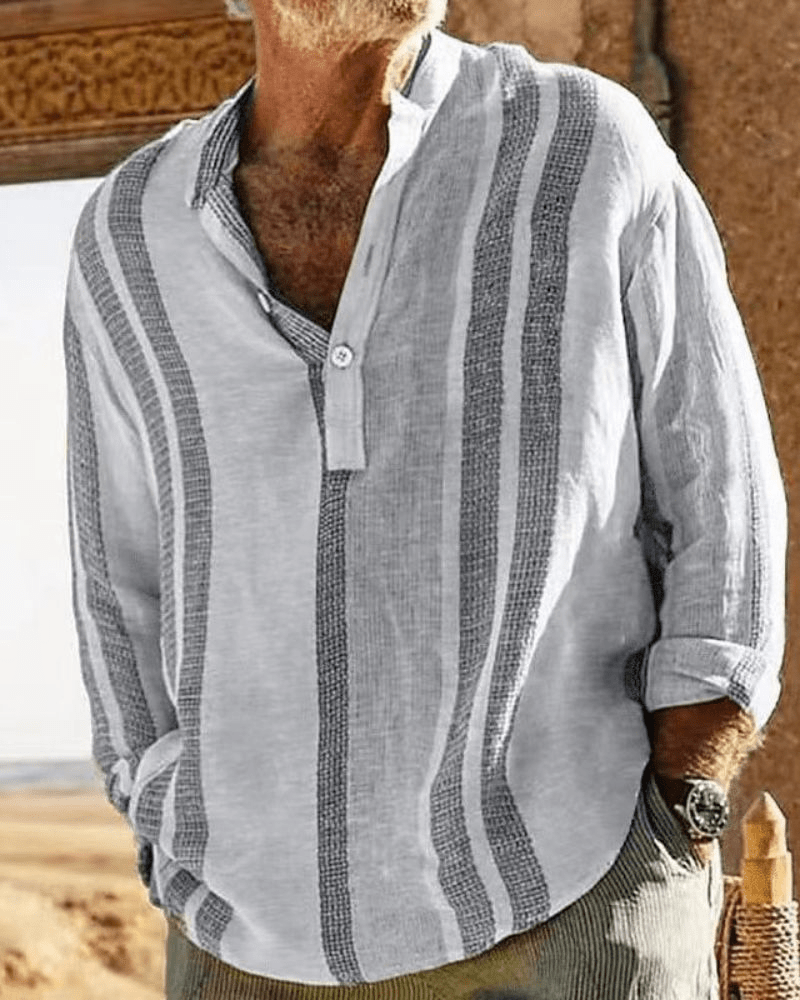 Drune | Atmungsaktive Leinenhemd Herren Blusen Shirt