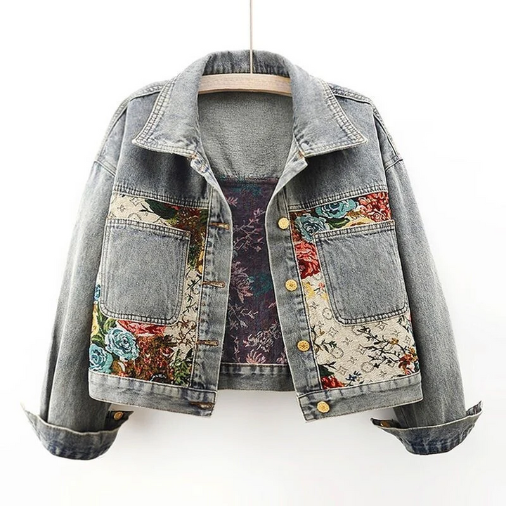 Drune | Damen Blumen Denim Jacke