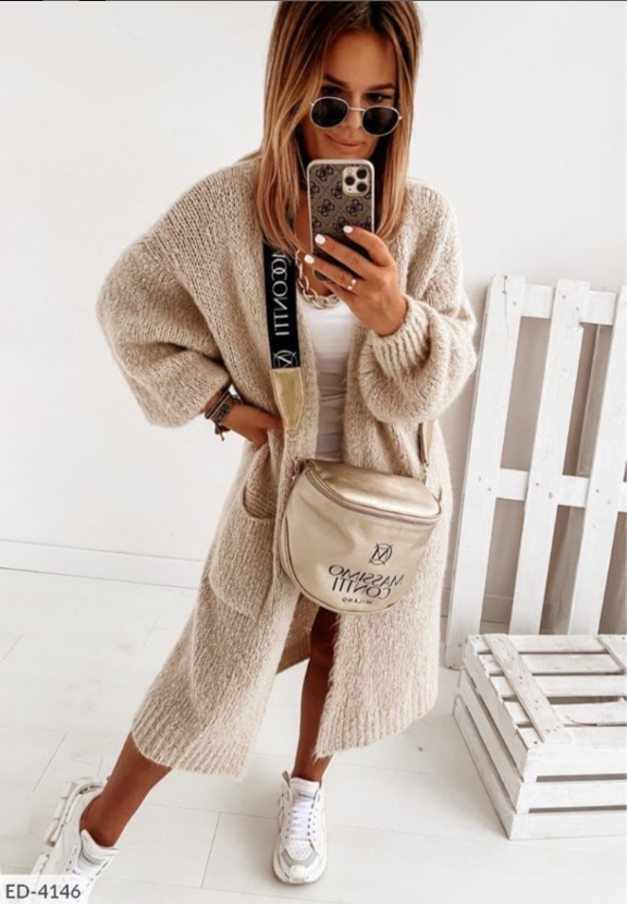 Drune | langer Cardigan mit Taschen