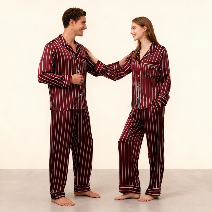Drune | Elegantes Satin-Pyjama-Set für Paare