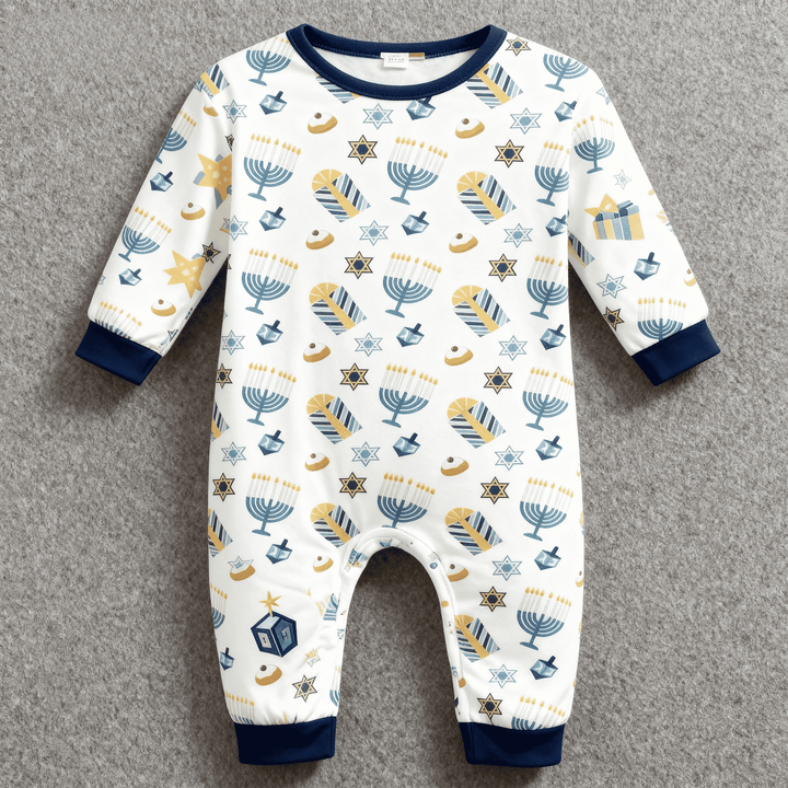 Drune | Familie Satin Hanukkah Pyjama Set – Button-Down Stil