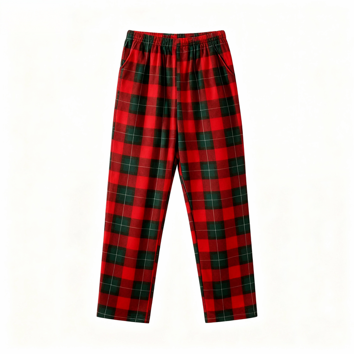 Drune | Passende Familien-Schlafanzüge Grüner Karierter Weihnachts-Pyjama Set