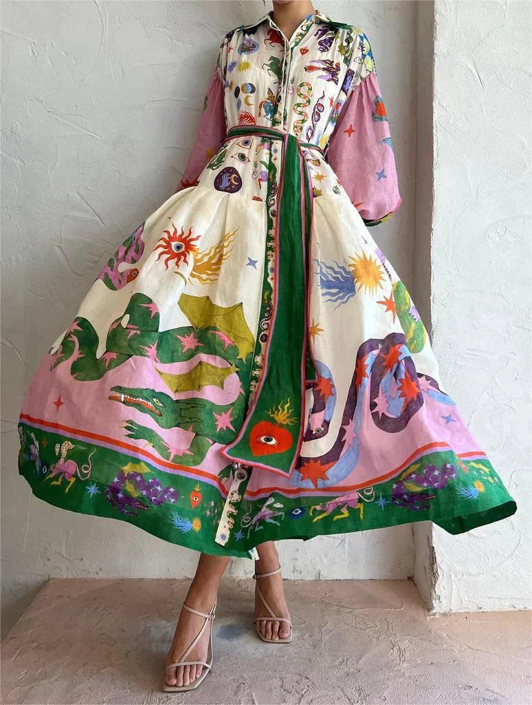Drune | Italienisches Maxi Kleid Für Damen Mit Boho Chic
