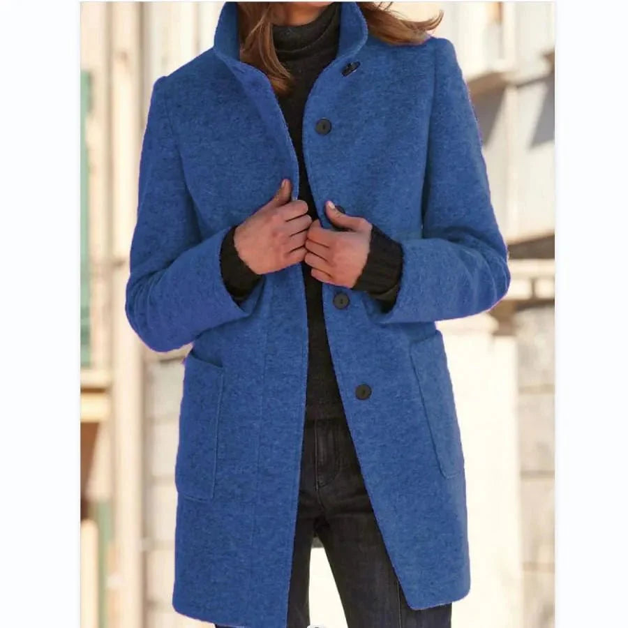 Drune | Klassischer Wollmischmantel - Taillierte Passform & Warm - Mit Knöpfen - Herbst- & Winterbekleidung
