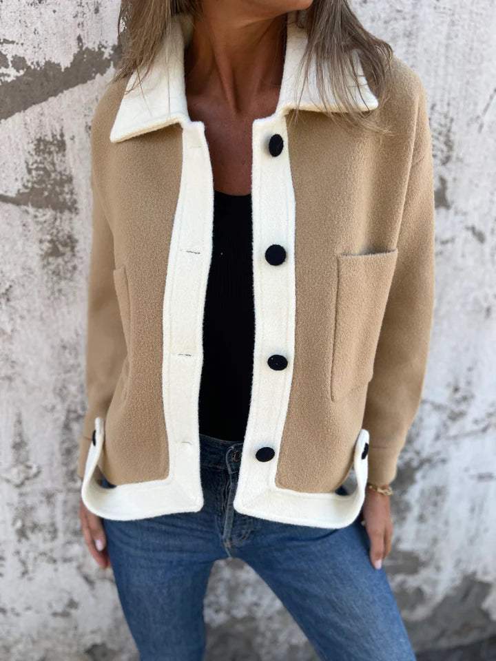 Drune | Kontrastjacke mit Knöpfen Weich und Modern Zeitloses Design