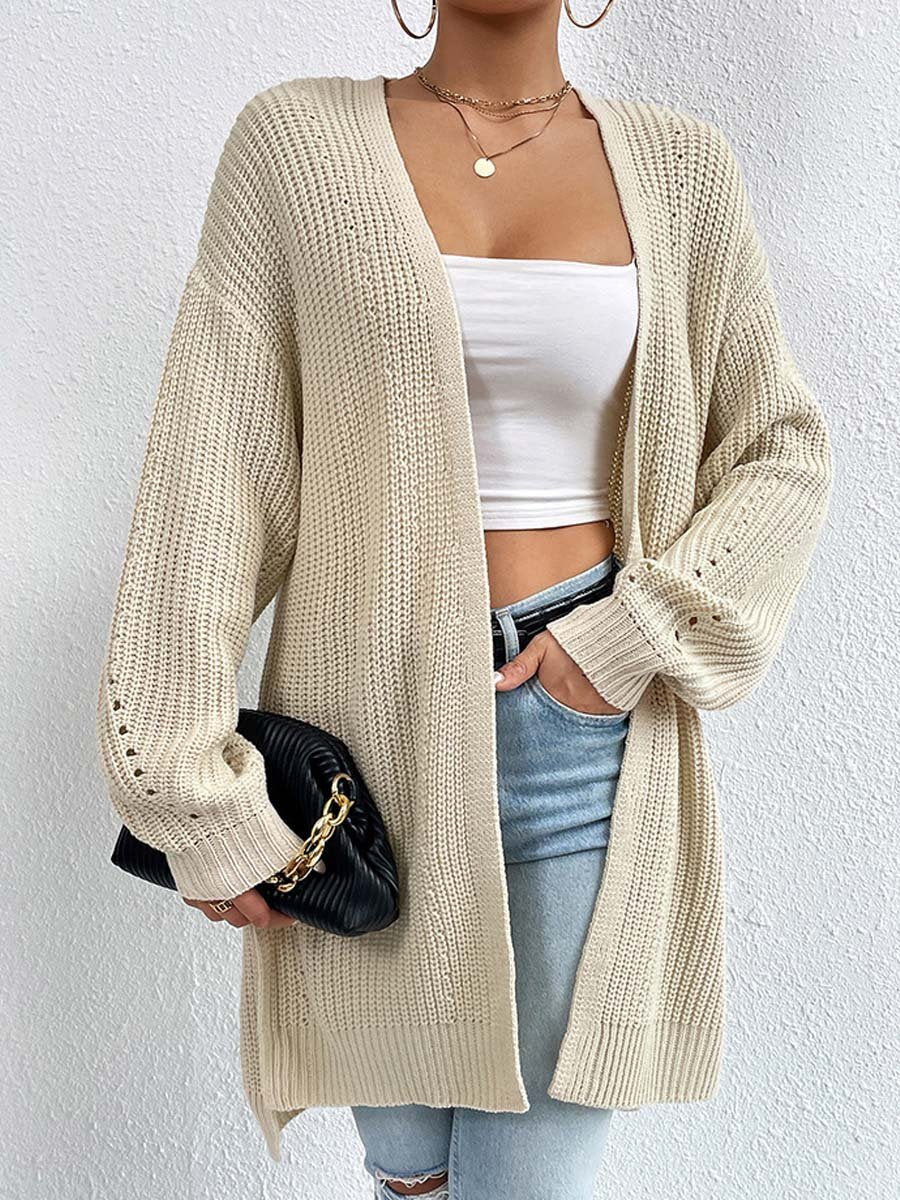 Drune | Kardigan - V-Ausschnitt Lockere Mittellange Gestrickte Jacke, Lässig und Bequem