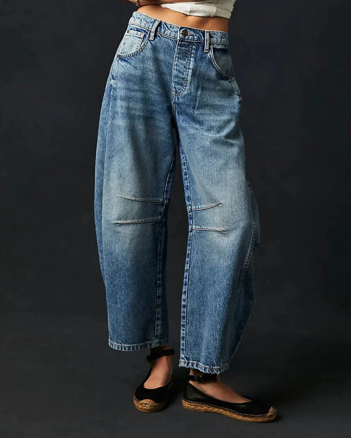 Drune | Boyfriend-Jeans mit Vintage-Waschung und Kontrastnähten - Relaxed Fit Damenjeans