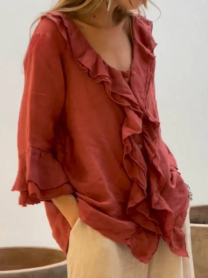 Drune | Women's Ruffles Freizeithemd