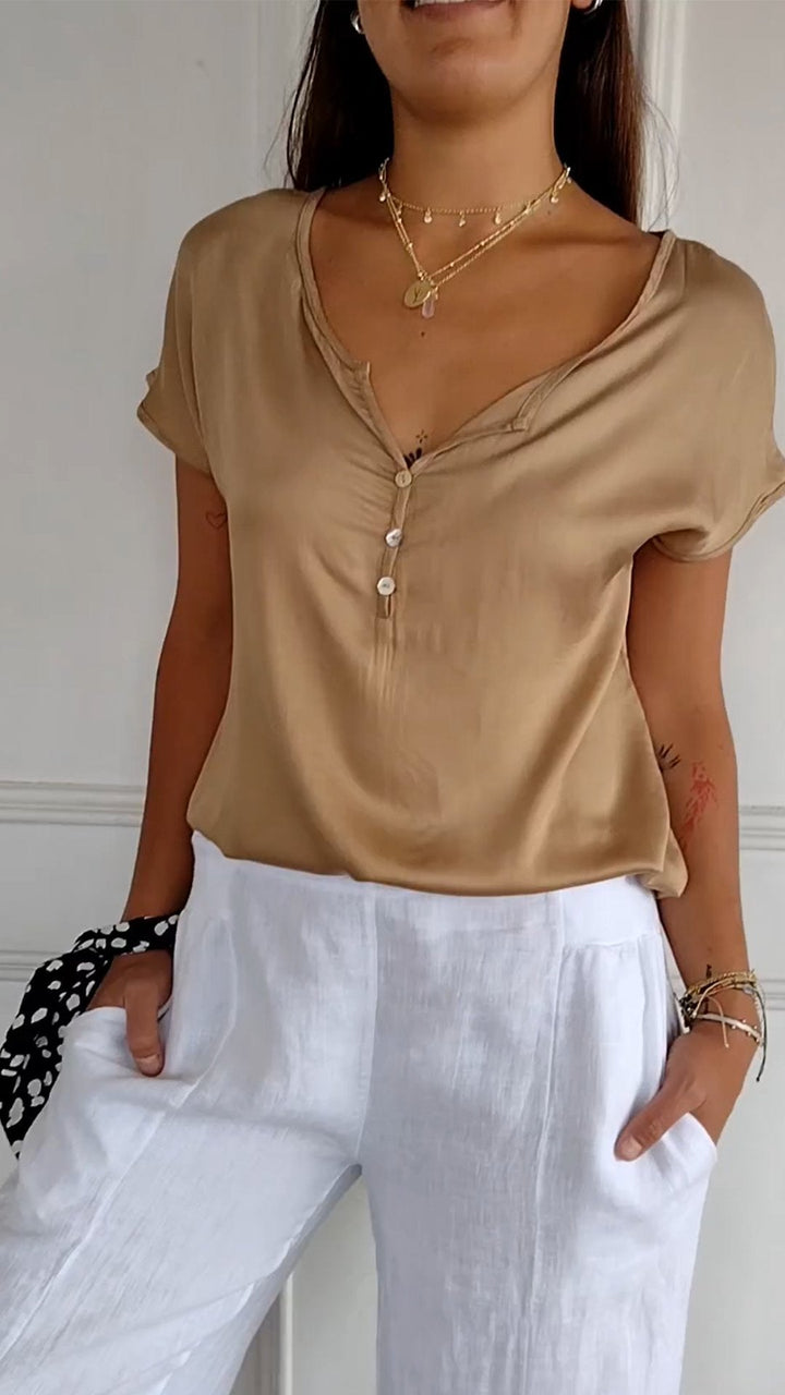 Drune - Bequeme Bluse mit V-Ausschnitt für Frauen