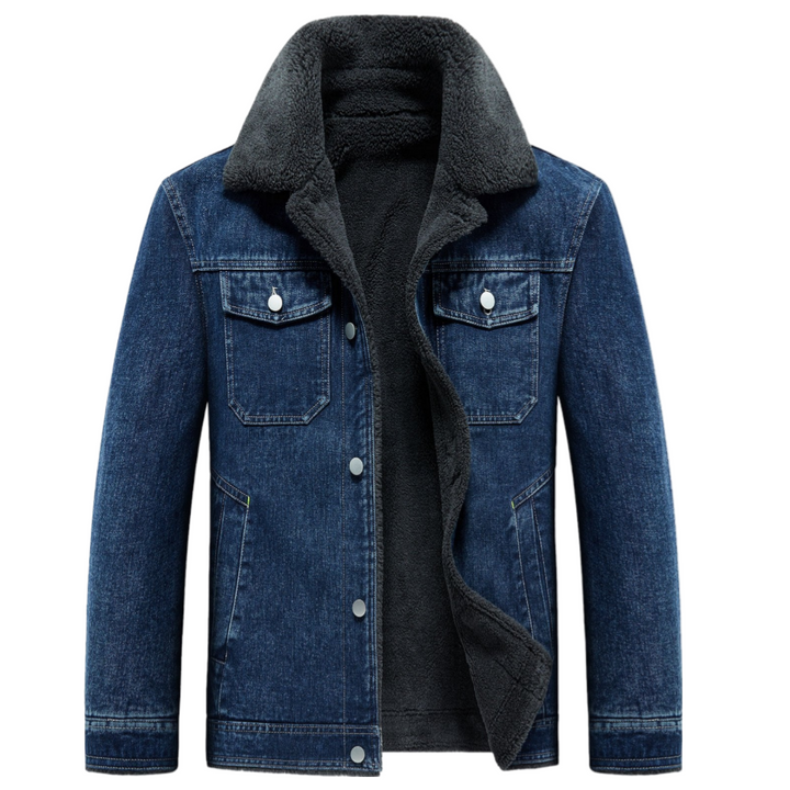 Drune | Mautios Jeansjacke mit Kunstlammfellfutter