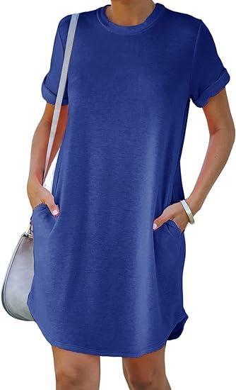 Graues Shirtkleid mit Kurzarm