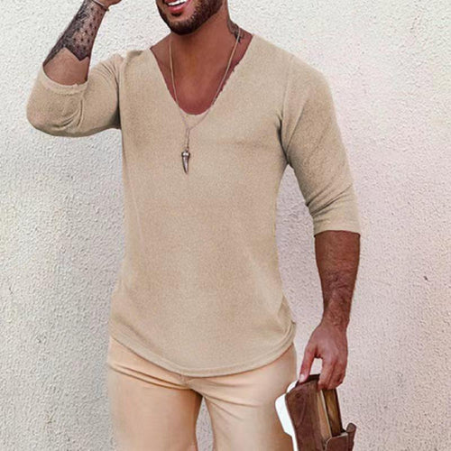 Drune | Modische Leichte V-hals Pullover Für Herren Mit Langen Ärmeln