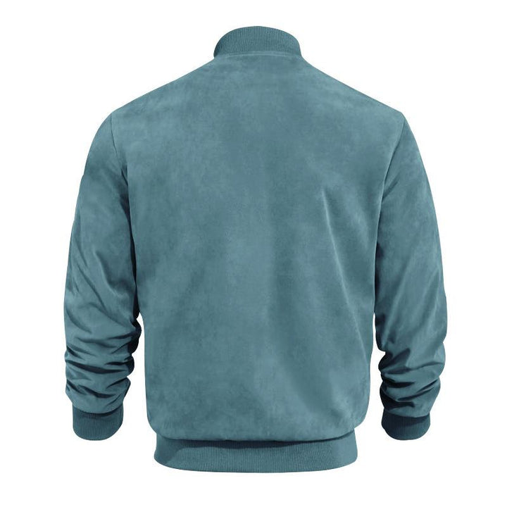 Drune | Leichte Übergangsjacke für Männer im Wildleder-Look mit Stehkragen