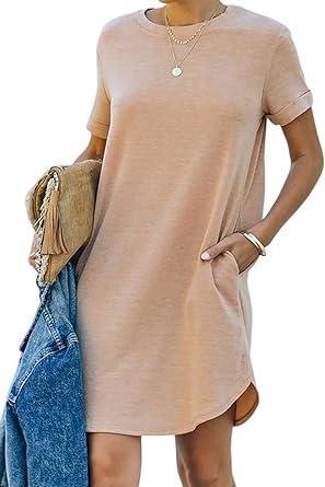 Graues Shirtkleid mit Kurzarm
