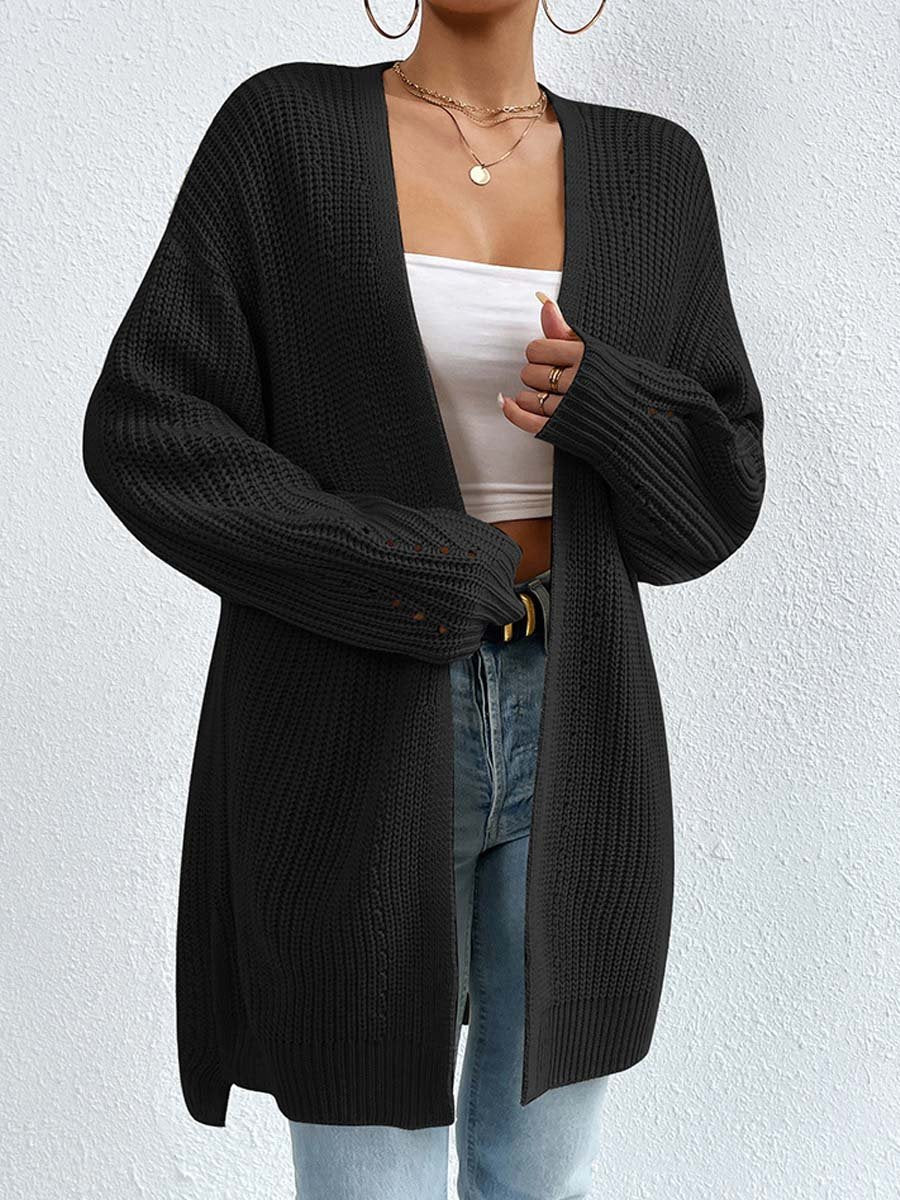 Drune | Kardigan - V-Ausschnitt Lockere Mittellange Gestrickte Jacke, Lässig und Bequem