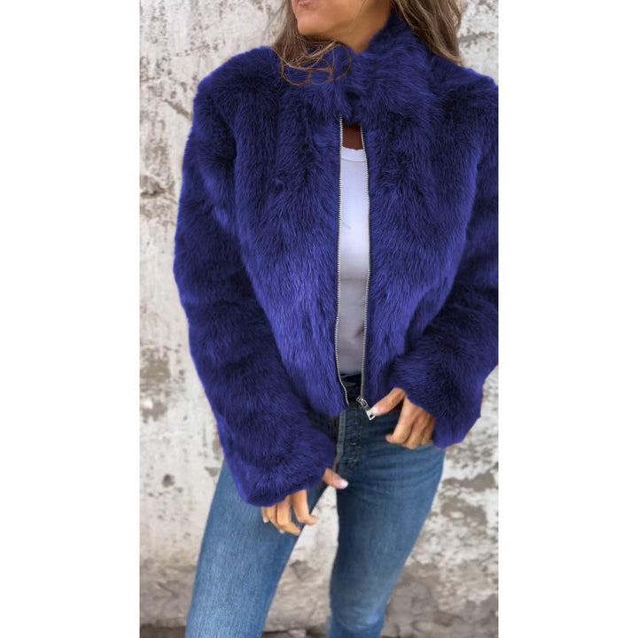 Drune | Bond PU-Jacke mit hohem Kragen und Reißverschluss