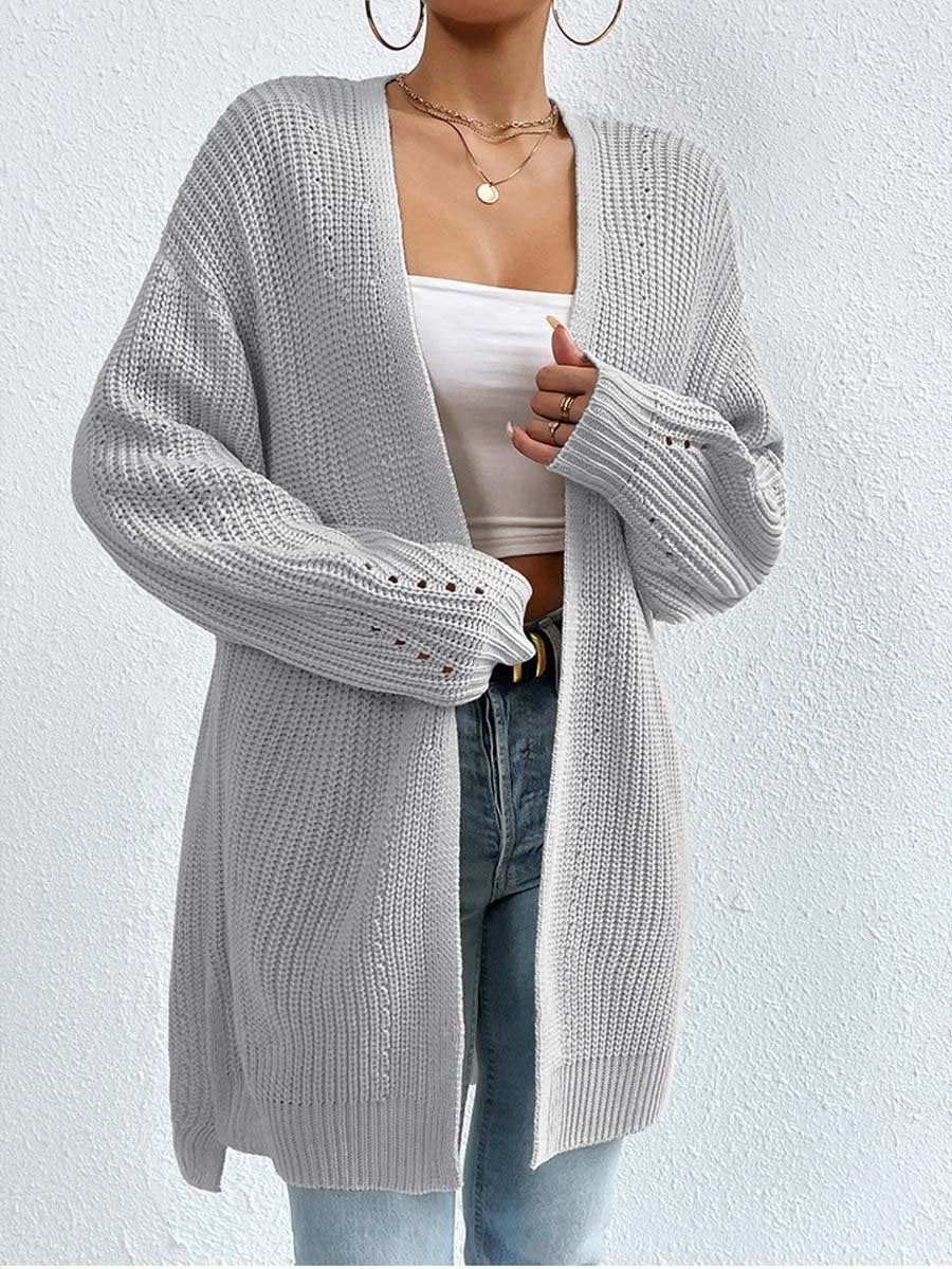 Drune | Kardigan - V-Ausschnitt Lockere Mittellange Gestrickte Jacke, Lässig und Bequem