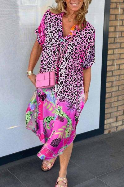 Drune | Animal Print Midi Kleid