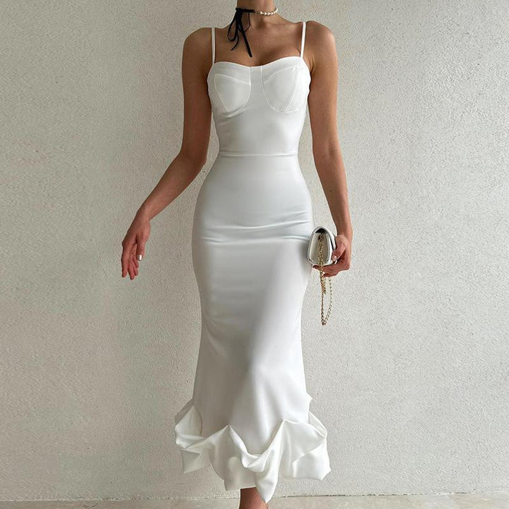 Drune - Elegantes einfarbiges Slipkleid