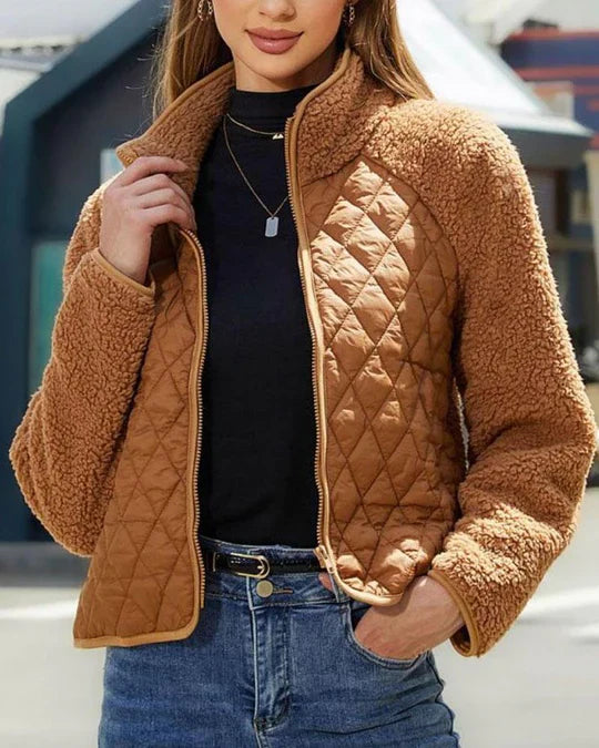 Drune | Kuschelige Plüschjacke mit Reißverschluss