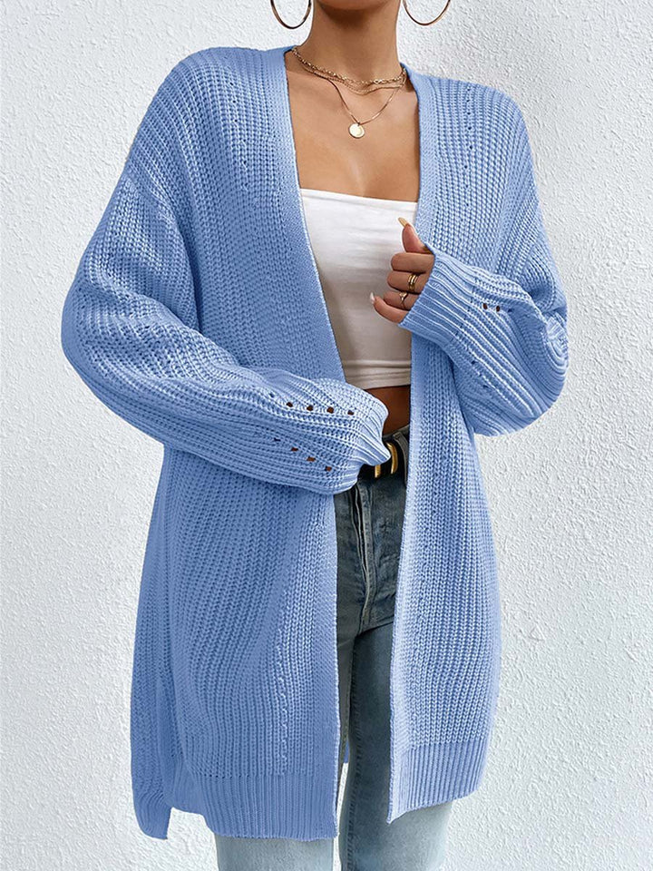 Drune | Kardigan - V-Ausschnitt Lockere Mittellange Gestrickte Jacke, Lässig und Bequem