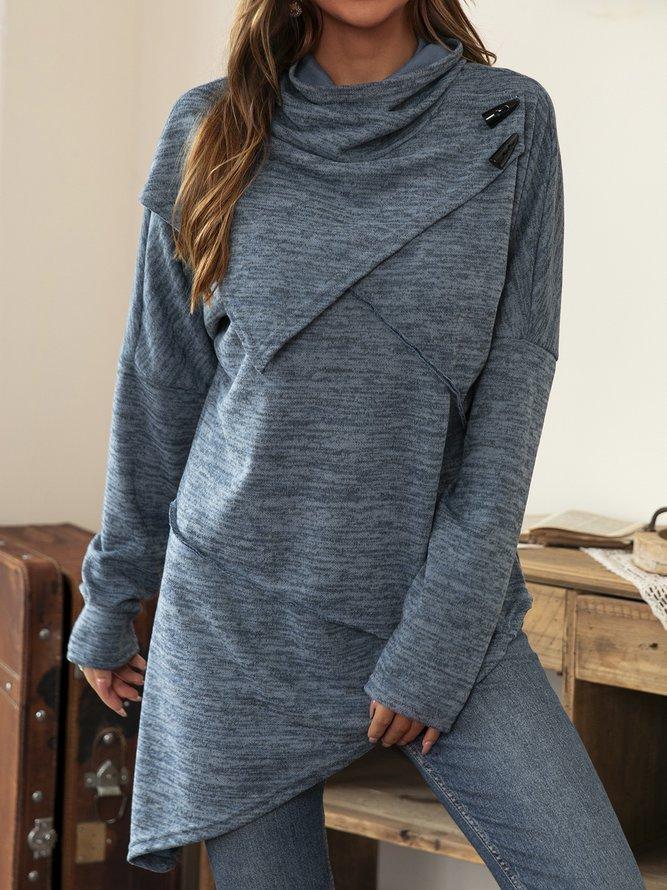 Drune | Asymmetrisches Langarmshirt mit Wasserfall-Ausschnitt für Damen