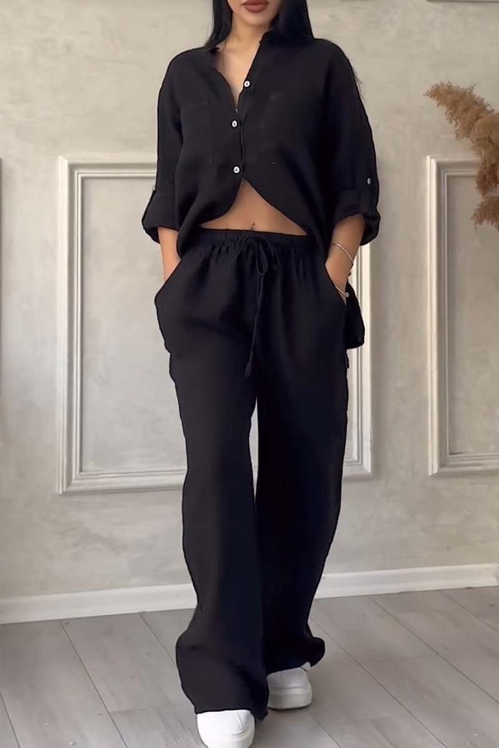 Drune | Zweiteiliges Set mit Hosen aus Baumwolle und Leinen