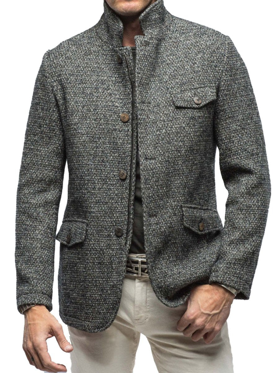 Drune | Pocket Retro Casual Blazer mit Reißverschluss - Stilvoller Komfort