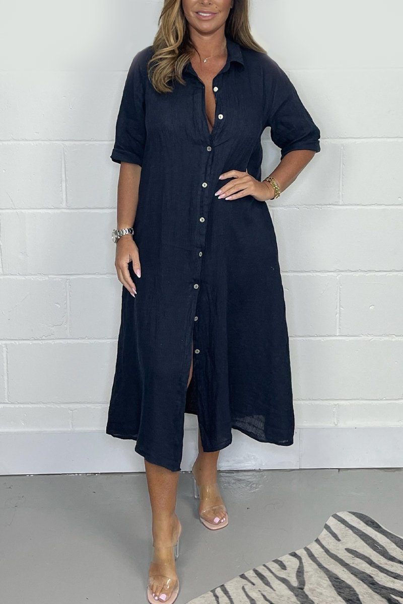 Drune | Leinen Hemdkleid