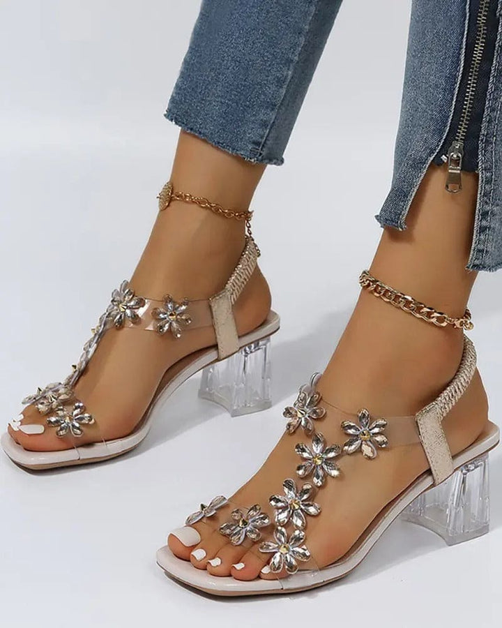 Drune | Sandalen Mit Riemen Und Strass Hohe Absätze